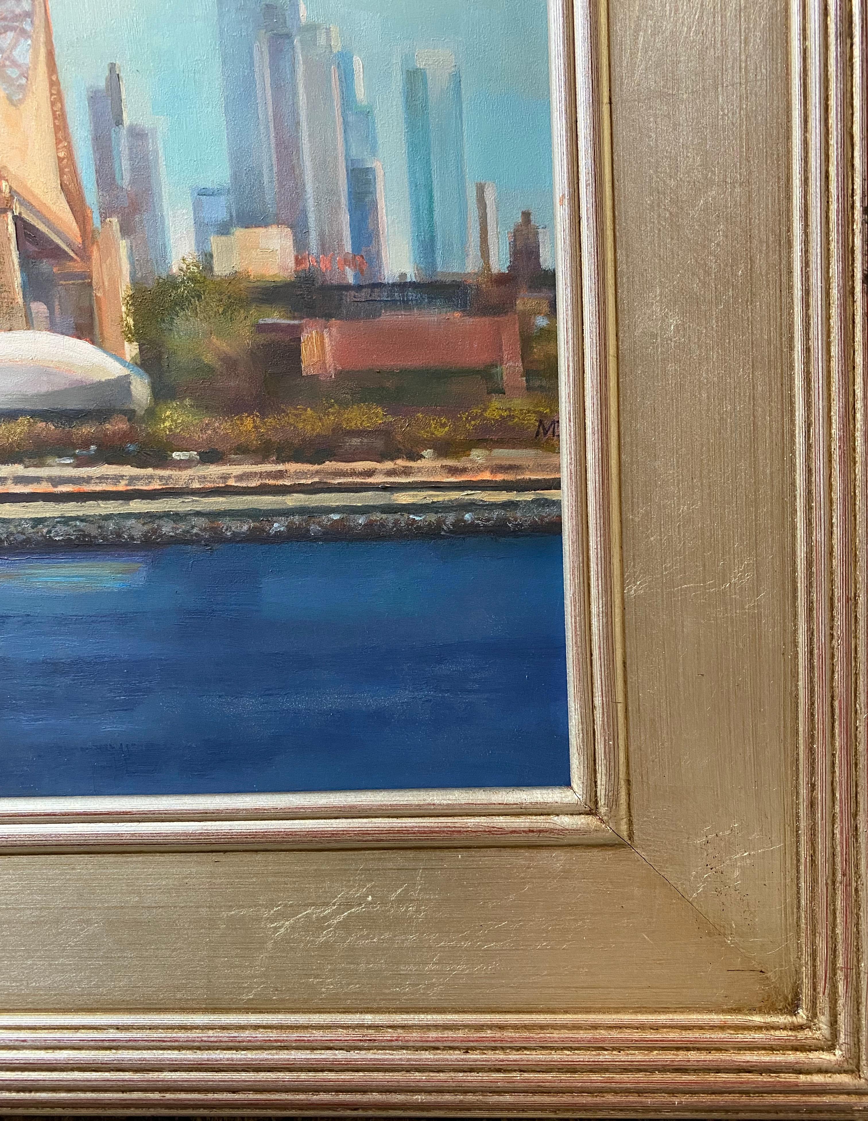 A veritable life line for New York City that connects the boroughs of Manhattan to Queens, NYC artist Michael Davis painted this original landscape in a realist style to ensure capturing the might and splendor that such an architectural and