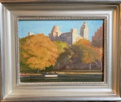 Autumn in the Park, original NYC landscape oil painting
