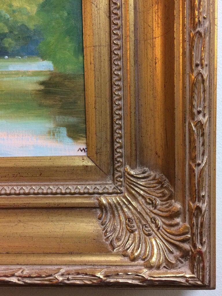 Michael Davis The Lake and the Beresford, New York City, original impressionist landscape For