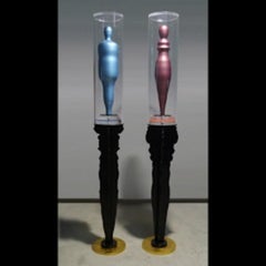 Blue Boy and Pinky sculpture mixed media