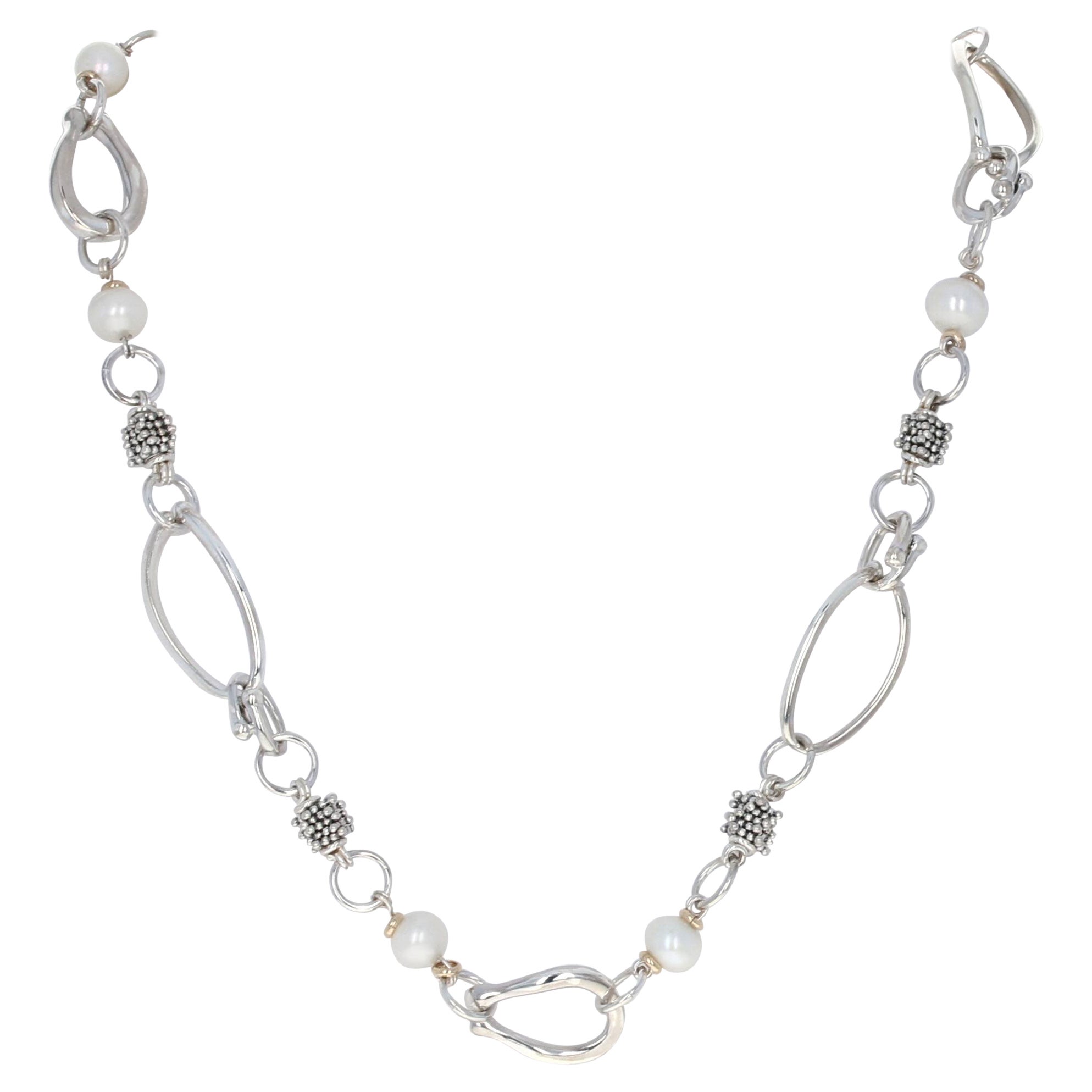 Michael Dawkins Zuchtperlenkette, Sterlingsilber & 14k Gelbgold