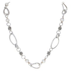 Michael Dawkins Collana di perle coltivate, A. Silver e oro giallo 14k