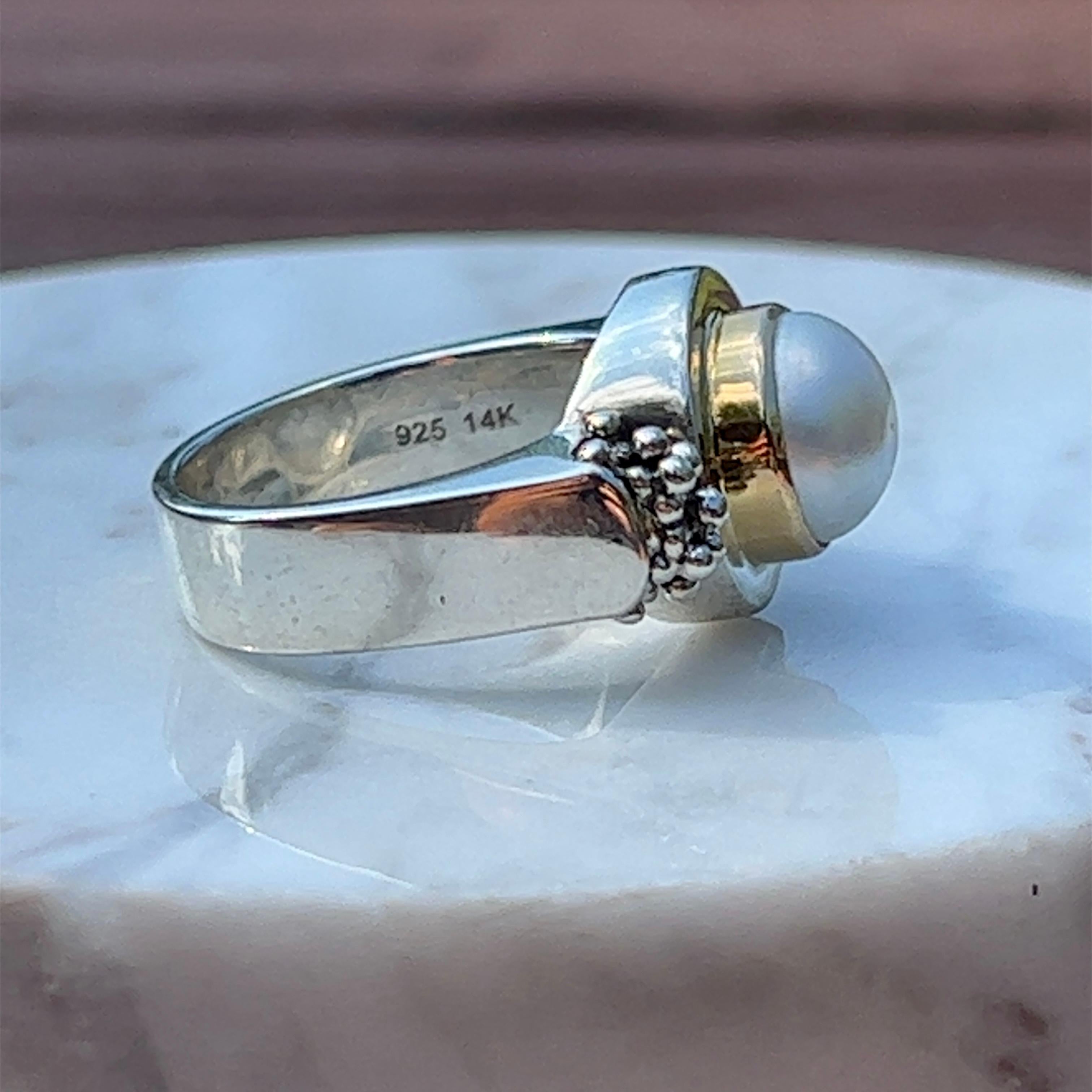 Michael Dawkins Freshwater Pearl Ring in 14K Gold/Sterling Silver 1