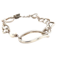 Michael Dawkins Freshwater Pearl Sterling Silver 925 Link Bracelet
