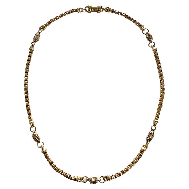 Michael Dawkins Gold Choker Chain Necklace, 14k For Sale at 1stDibs