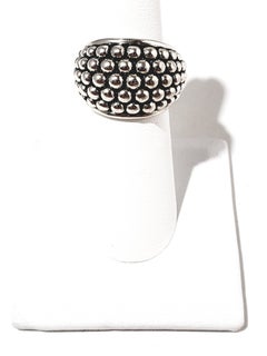 Michael Dawkins Sterling Silver Beaded Bell Ring