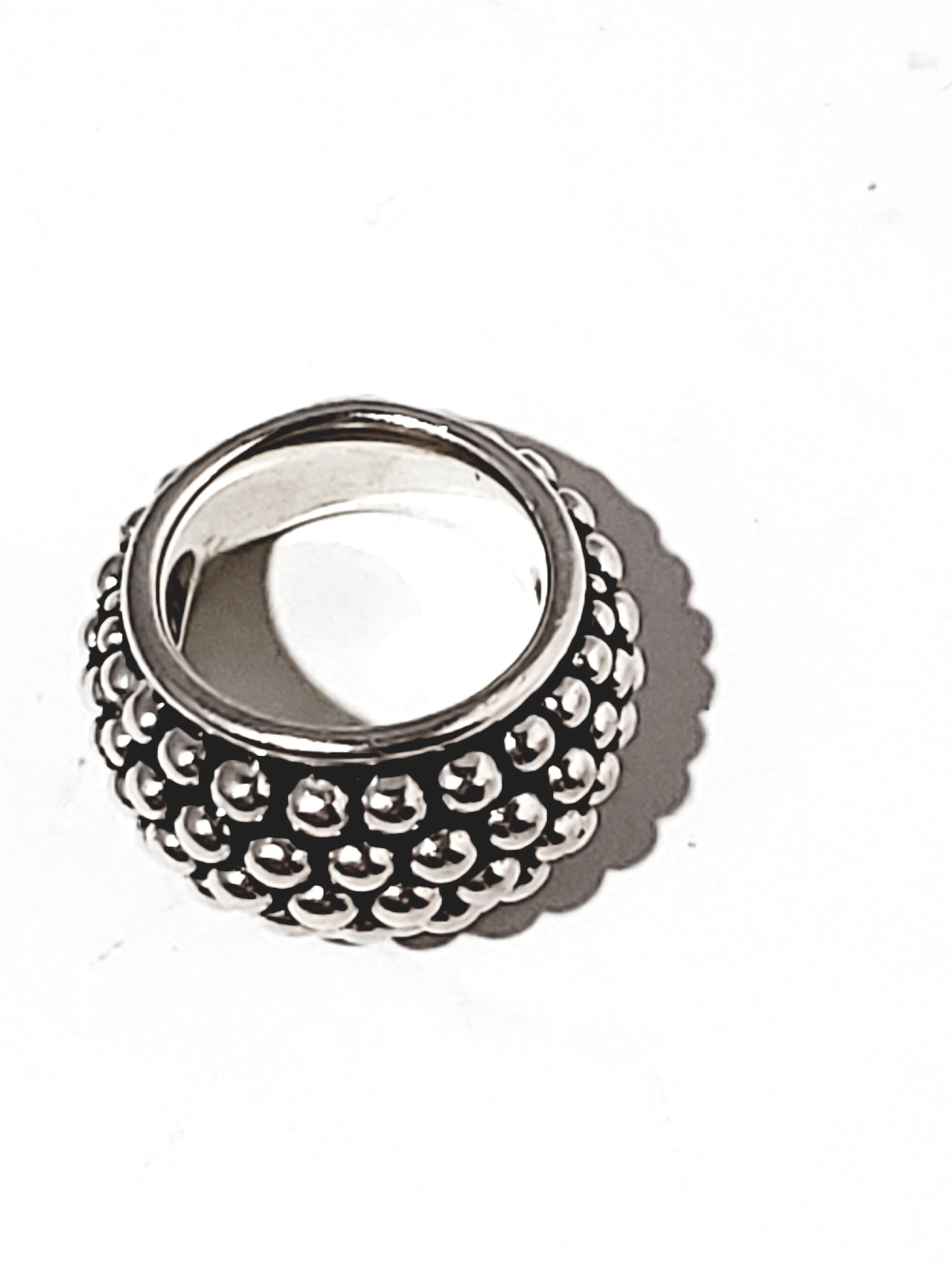 Michael Dawkins Sterling Silver Beaded Bell Ring 2