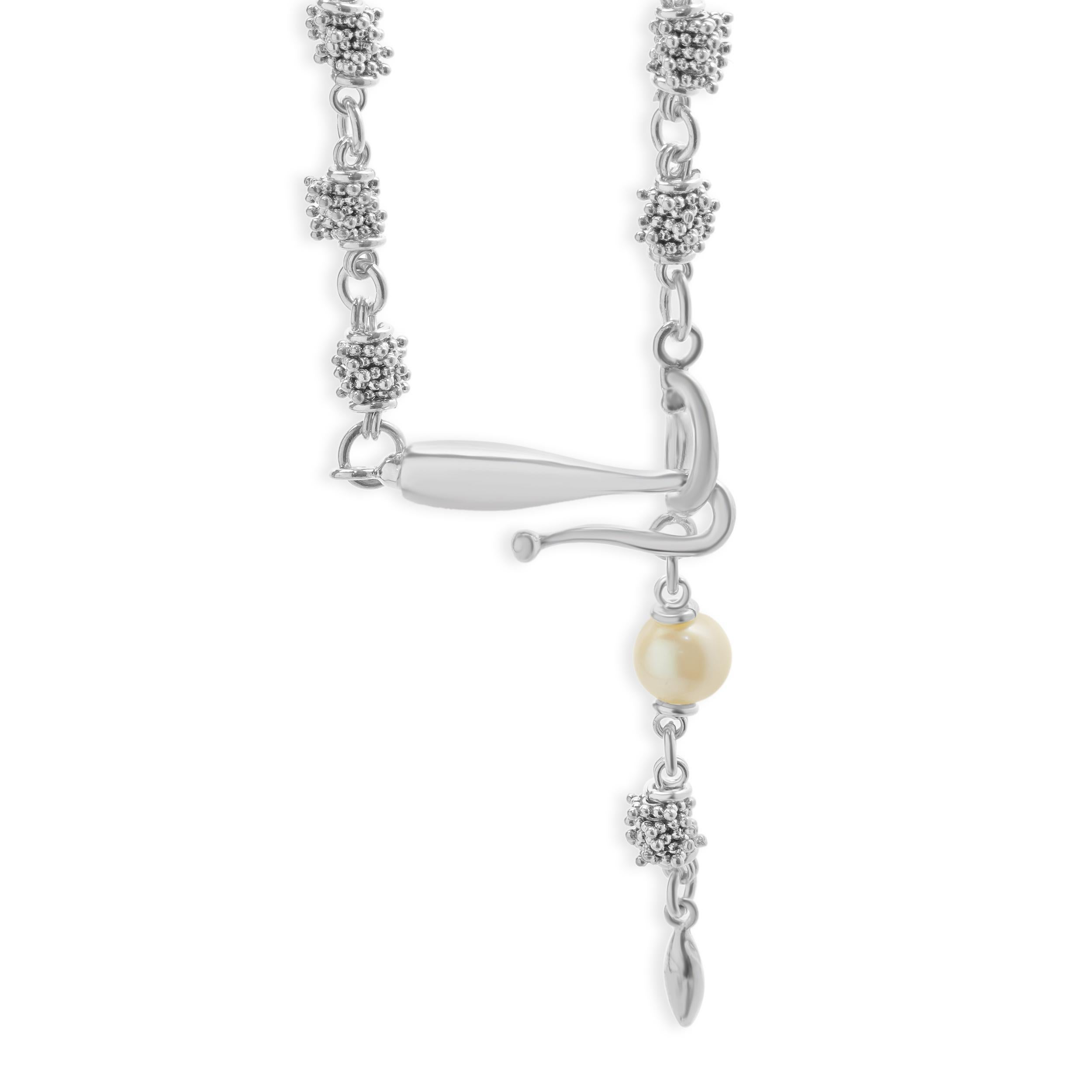 Donna Michael Dawkins - Collana di perline in argento 925 con perla in vendita