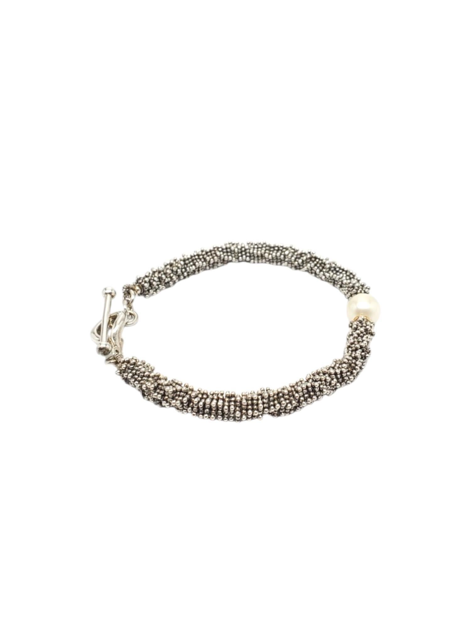 Round Cut Michael Dawkins Sterling Silver Beaded Pearl Bracelet #17169