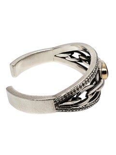Bracelet manchette en argent sterling « œil-de-chat » bicolore à maillons torsadés de Michael Dawkins, n° 24594