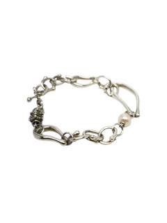 Michael Dawkins Sterling Silver Chain With Pearl Bracelet #17170