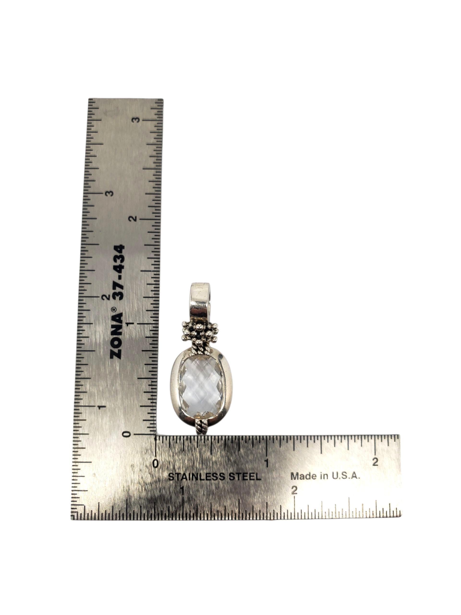 Contemporaneo Michael Dawkins - Ciondolo con quarzo chiaro in argento Sterling #23786 in vendita