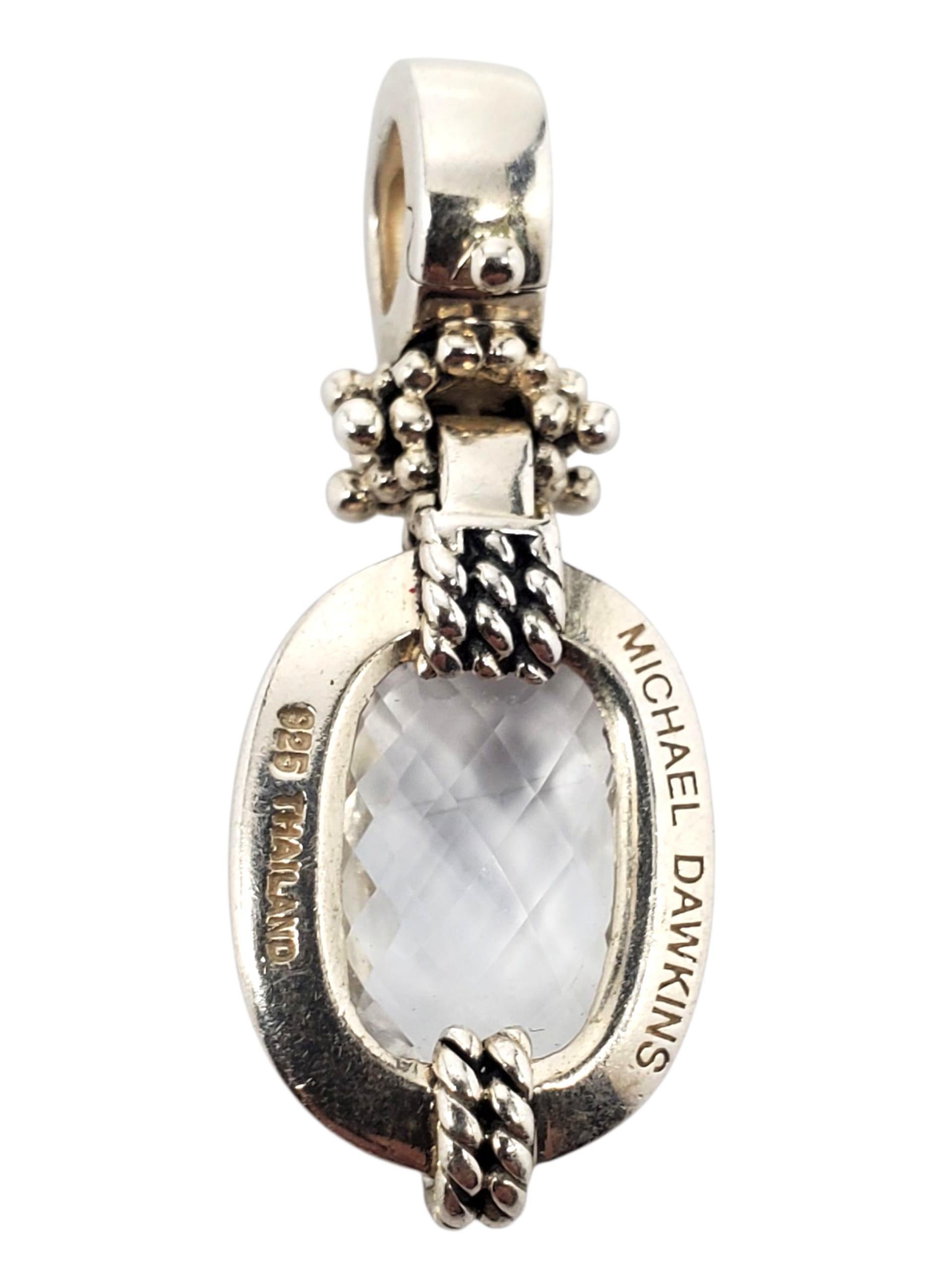 Michael Dawkins - Ciondolo con quarzo chiaro in argento Sterling #23786 In condizioni buone in vendita a Washington Depot, CT