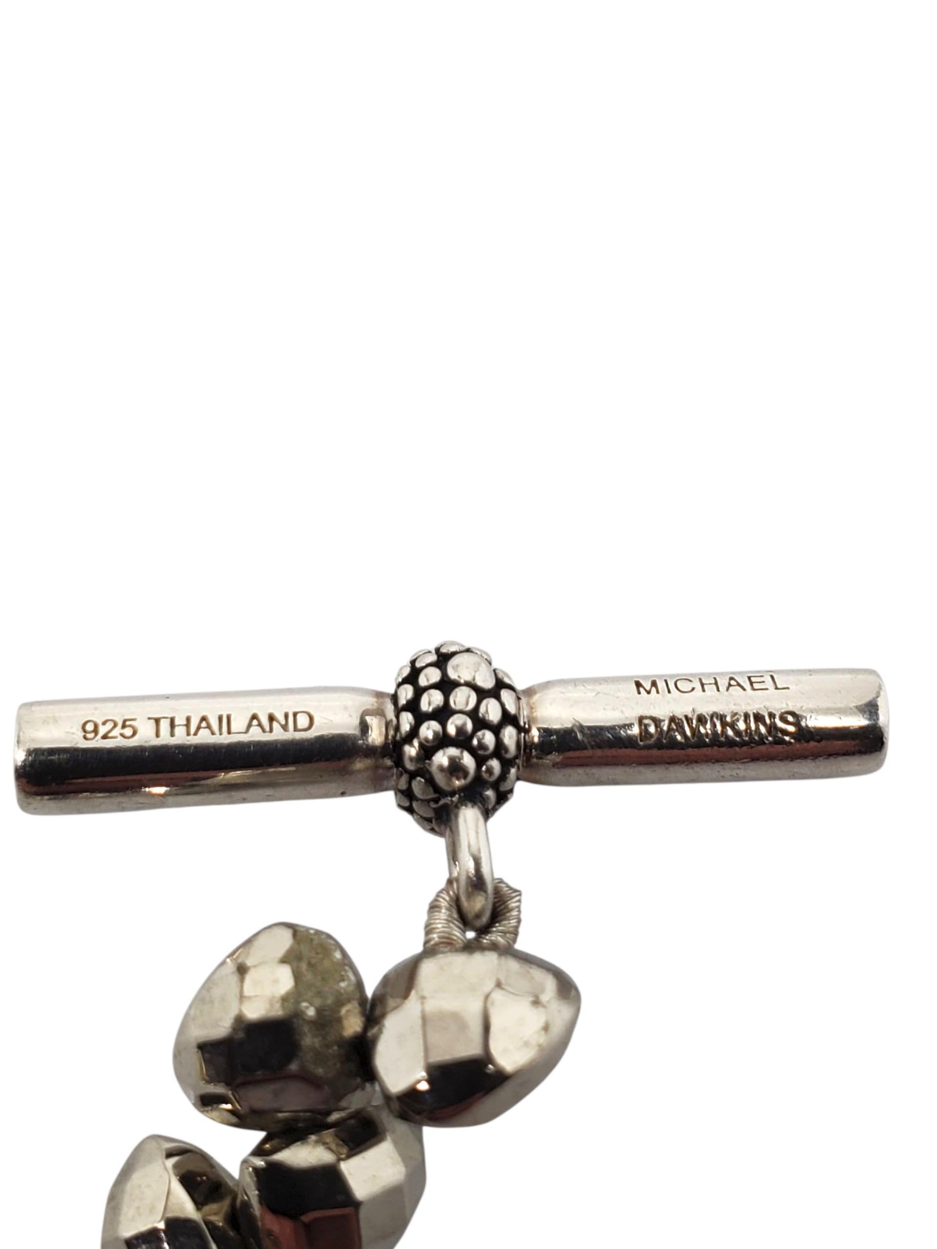 Michael Dawkins - Bracciale con perline sfaccettate in argento Sterling #23337 in vendita 2