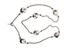 Michael Dawkins Sterling Silber facettiert Station Halskette 36" #24421