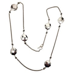 Michael Dawkins Sterling Silber facettiert Station Halskette 36" #24421