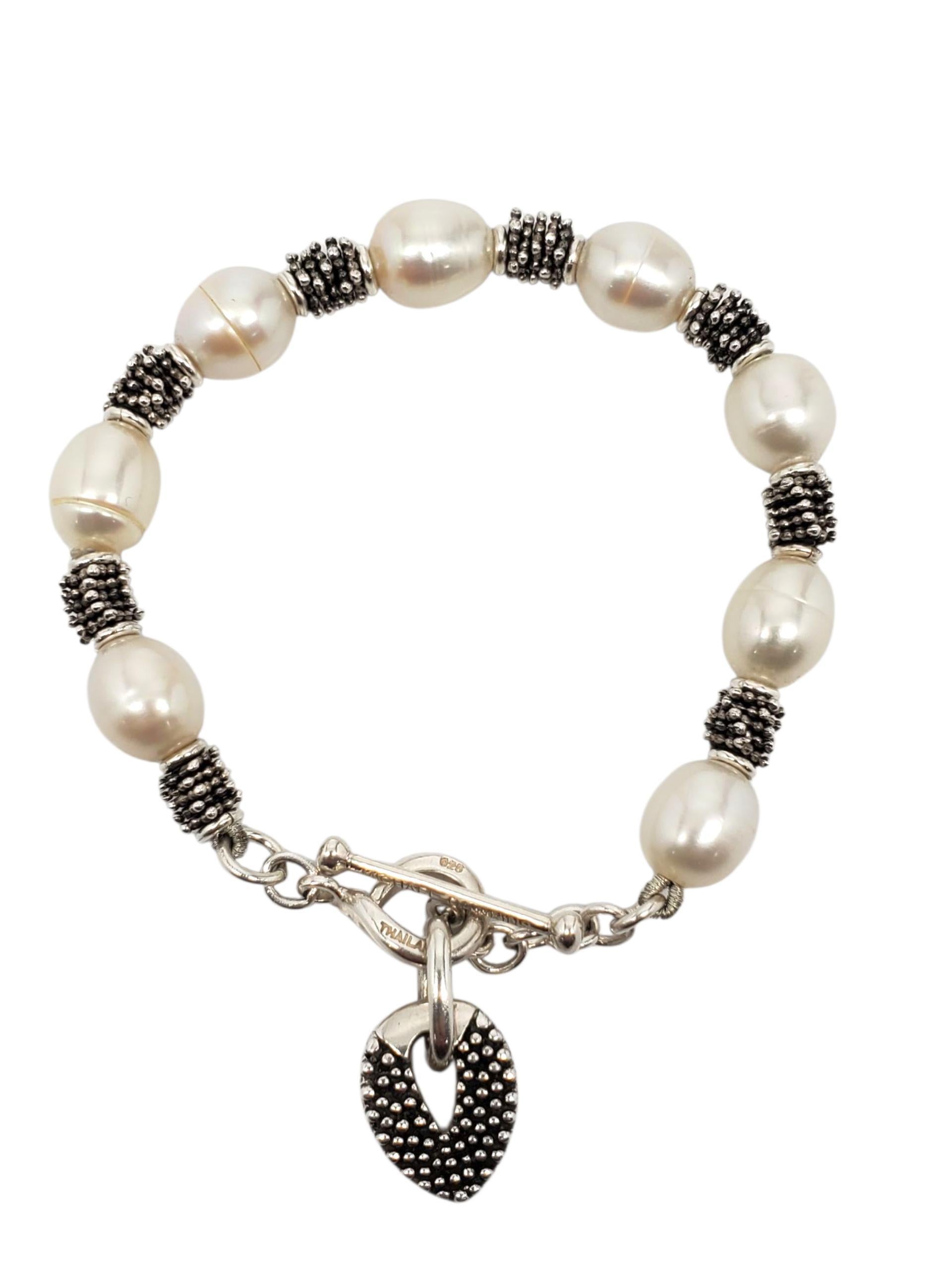 Contemporaneo Michael Dawkins Bracciale con perle d'acqua dolce in argento 925 #23309 in vendita
