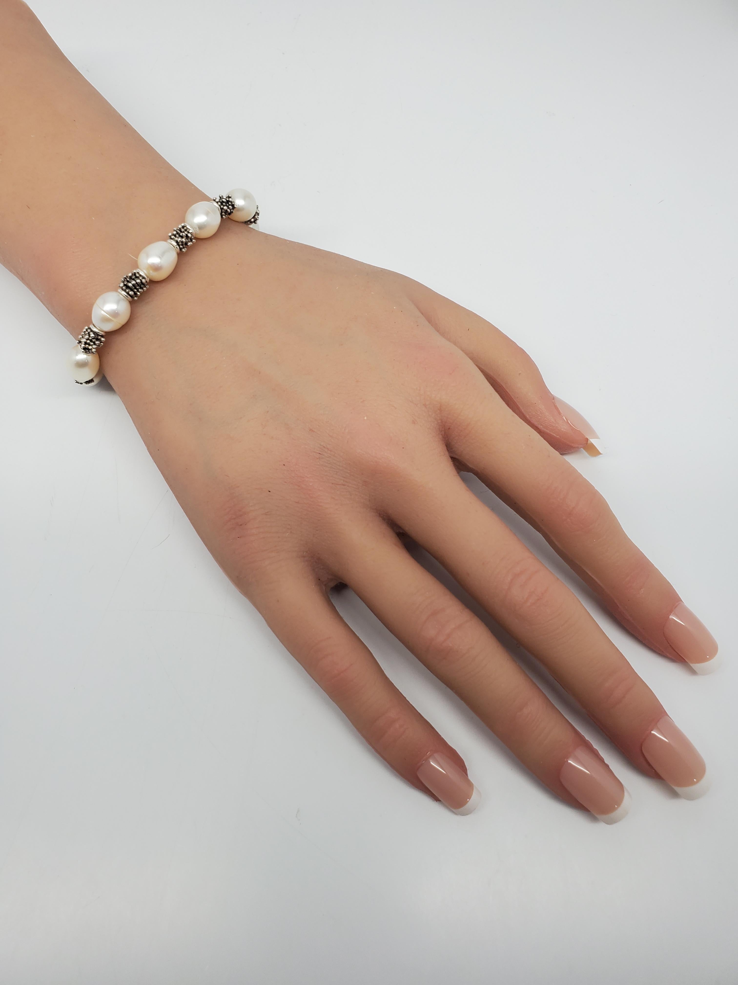 Michael Dawkins Bracciale con perle d'acqua dolce in argento 925 #23309 in vendita 2