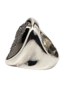 Michael Dawkins Sterling Silver Granulated Dome Ring Size 7 #22435