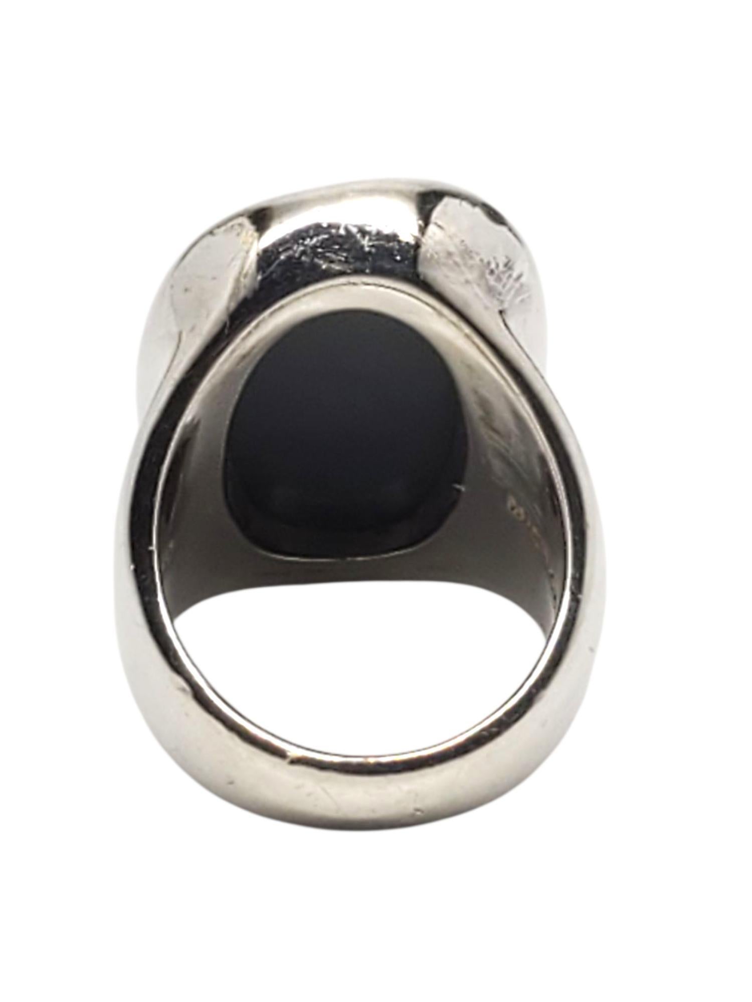 Contemporaneo Michael Dawkins Anello a cupola in argento granulato misura 7 #22435 in vendita