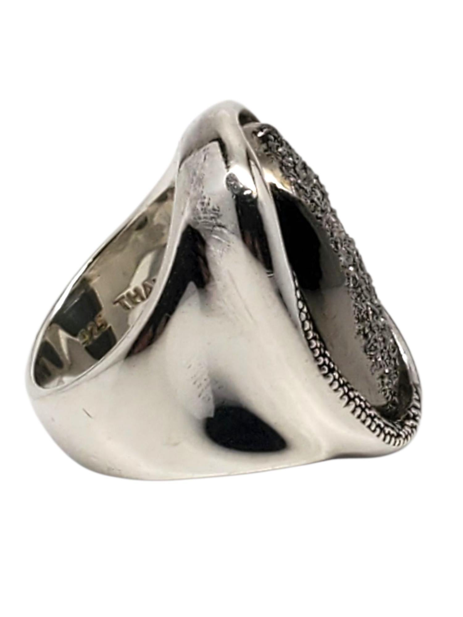 Michael Dawkins Anello a cupola in argento granulato misura 7 #22435 In condizioni buone in vendita a Washington Depot, CT