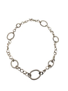 Michael Dawkins - Collana a maglie ovali miste in argento sterling #19942