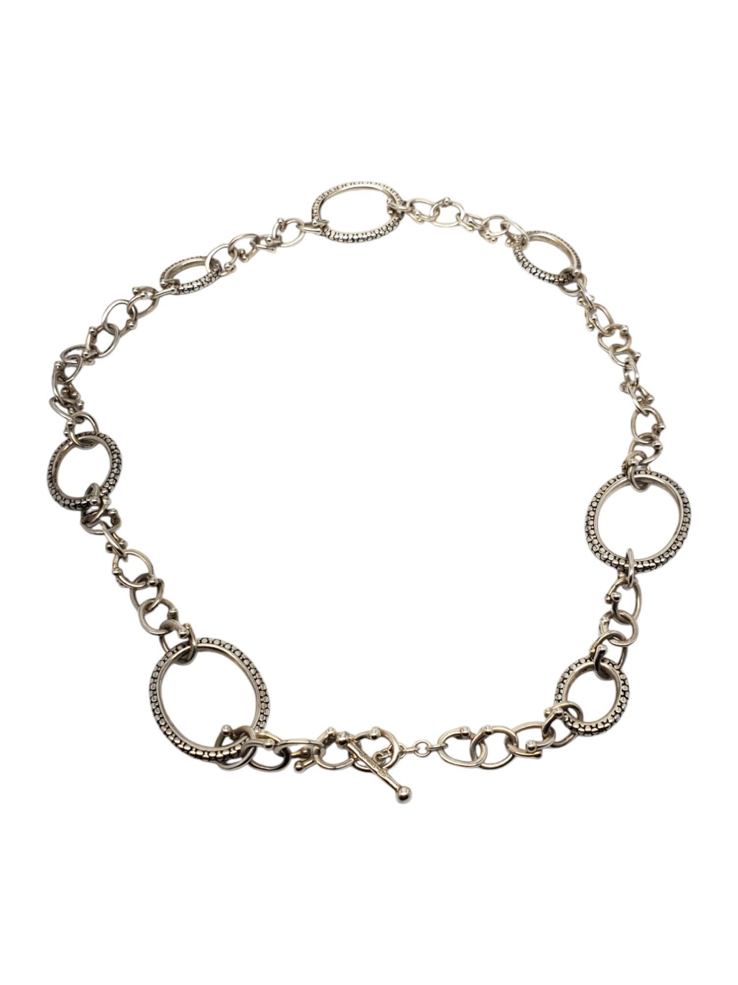 Michael Dawkins, collier à maillons ovales mixtes en argent sterling n° 19942 Bon état - En vente à Washington Depot, CT
