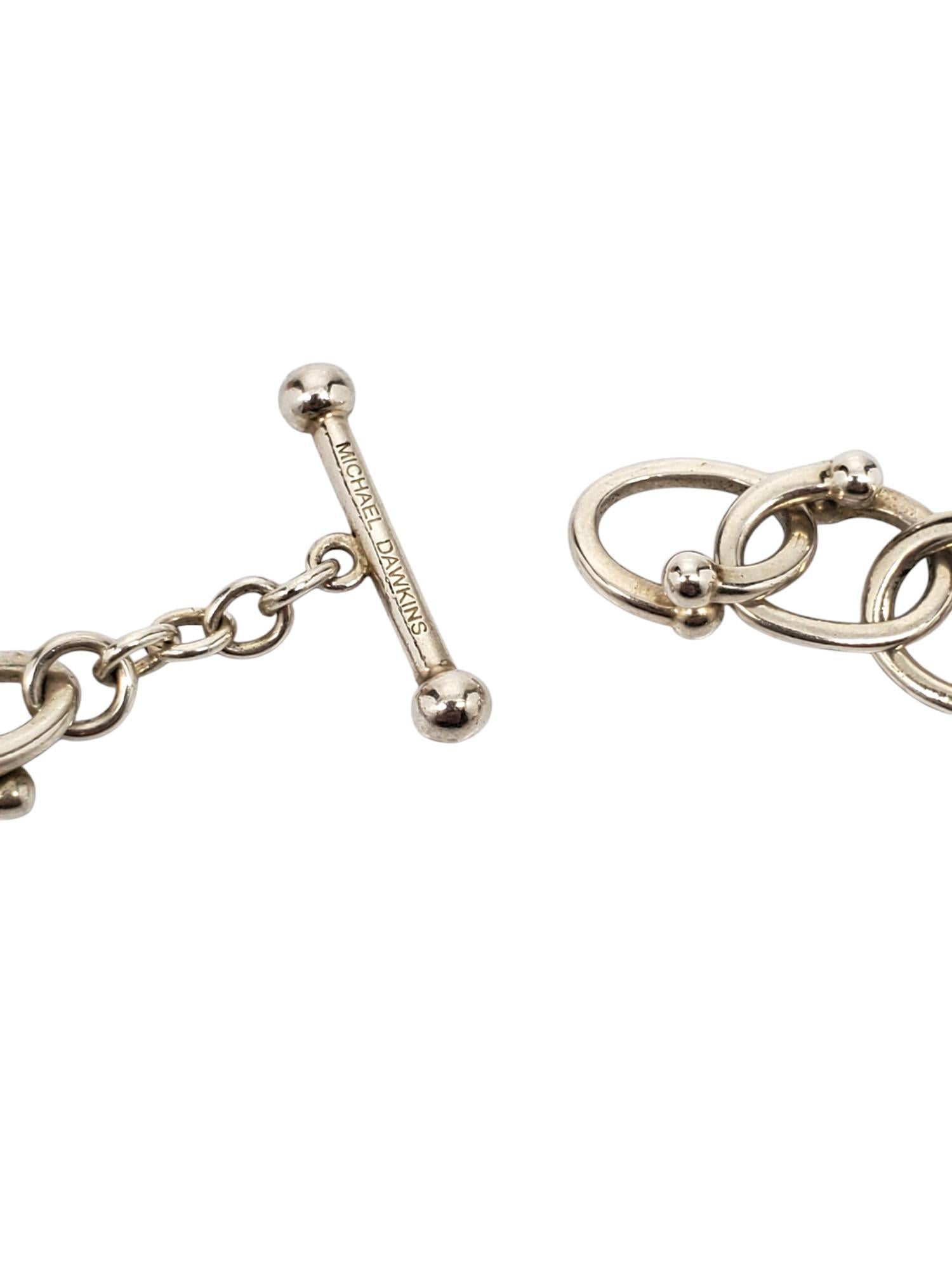 Michael Dawkins, collier à maillons ovales mixtes en argent sterling n° 19942 en vente 5