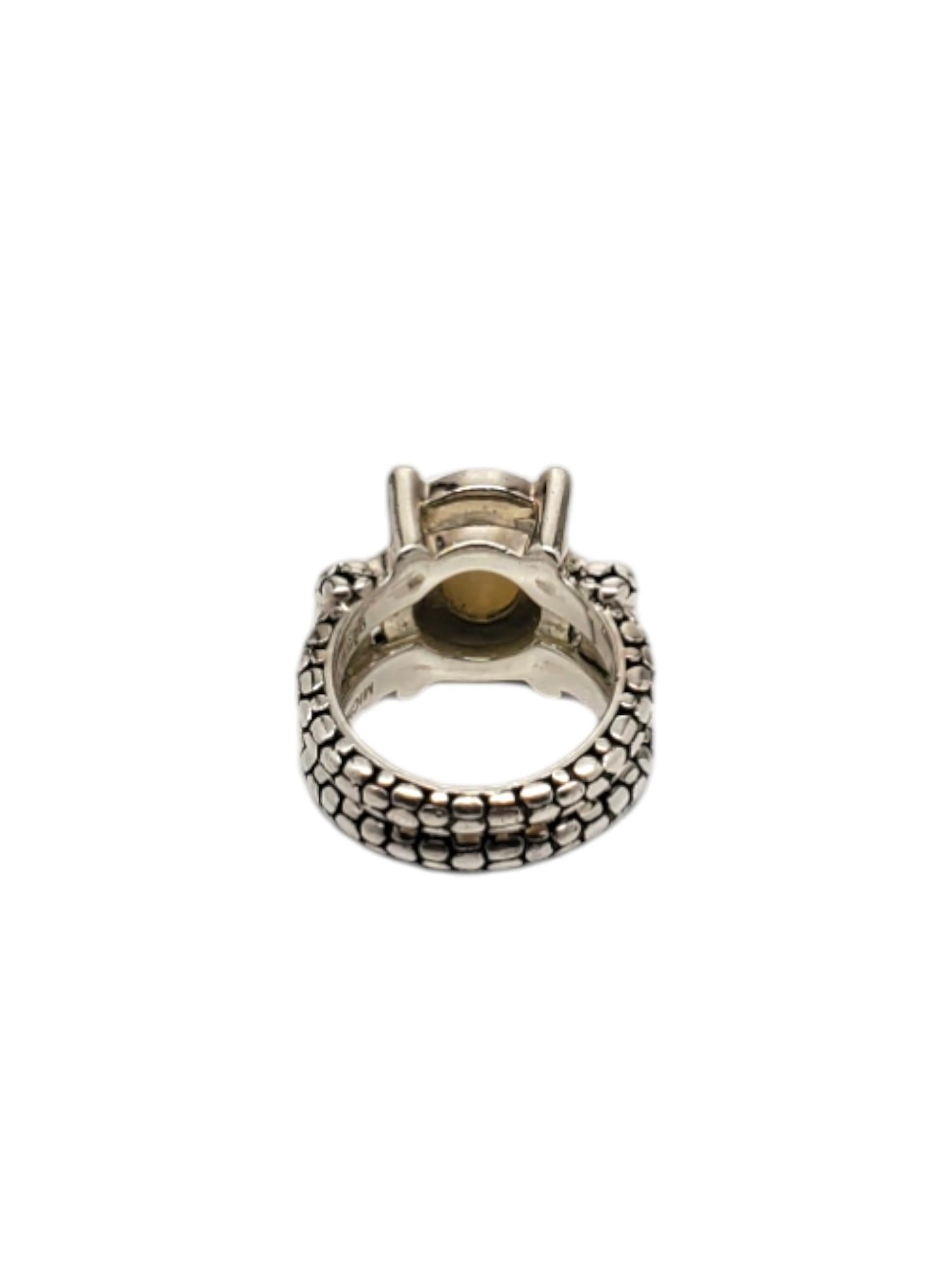 Oval Cut Michael Dawkins Sterling Silver Mother Of Pearl Ring Size 6 #20231 For Sale