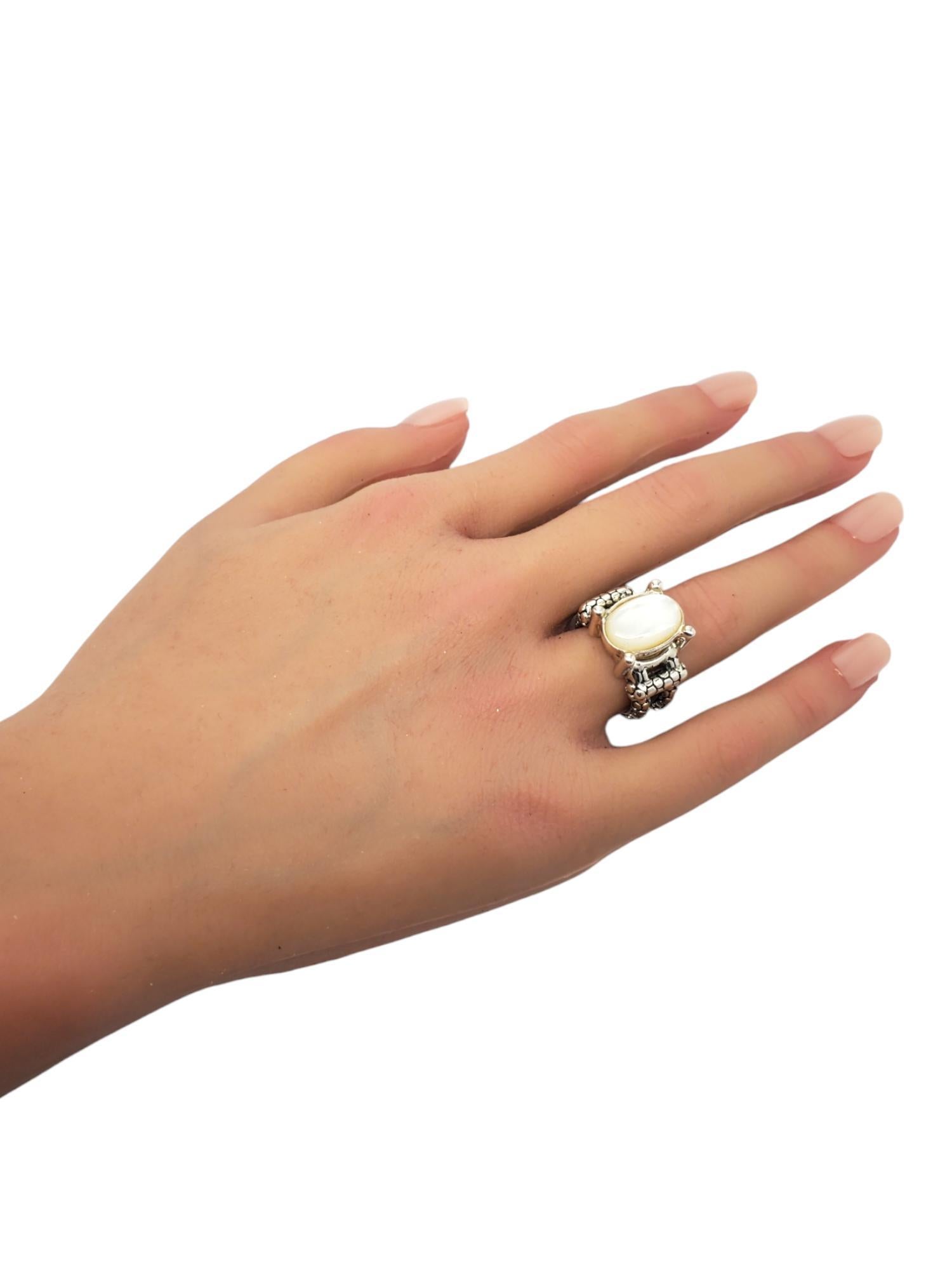 Michael Dawkins Sterling Silver Mother Of Pearl Ring Size 6 #20231 For Sale 2