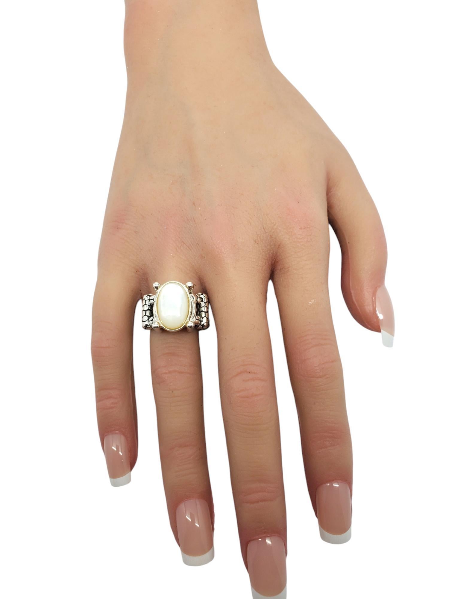 Michael Dawkins Sterling Silver Mother Of Pearl Ring Size 6 #20231 For Sale 3