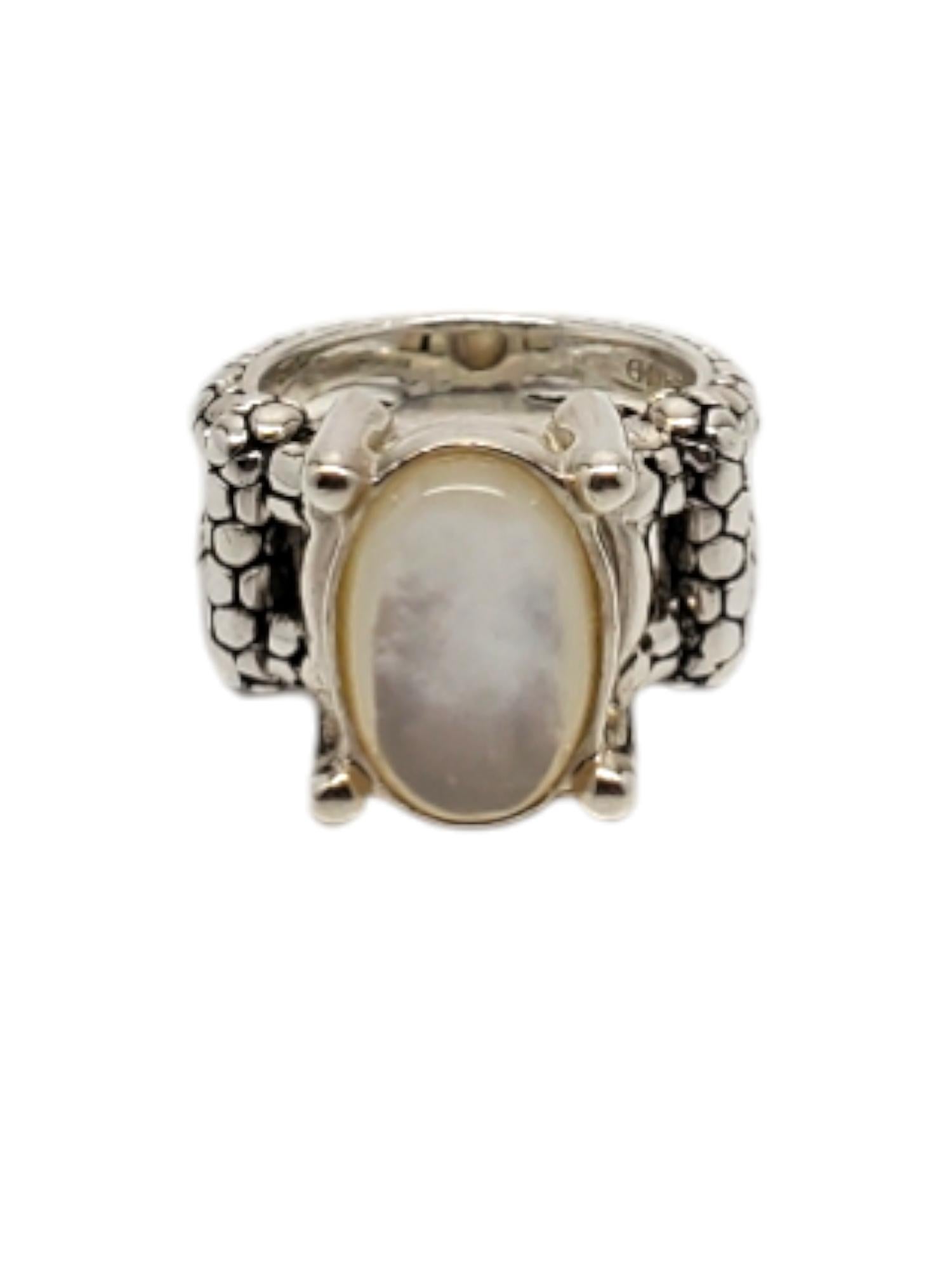 Michael Dawkins Sterling Silver Mother Of Pearl Ring Size 6 #20231