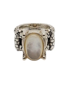 Michael Dawkins Sterling Silver Mother Of Pearl Ring Size 6 #20231