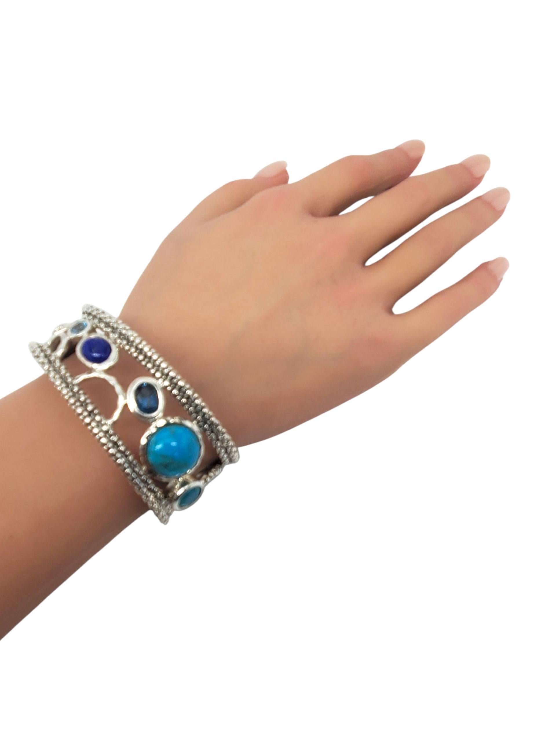 Michael Dawkins Bracciale con cerniera in argento con più pietre #23339 in vendita 5