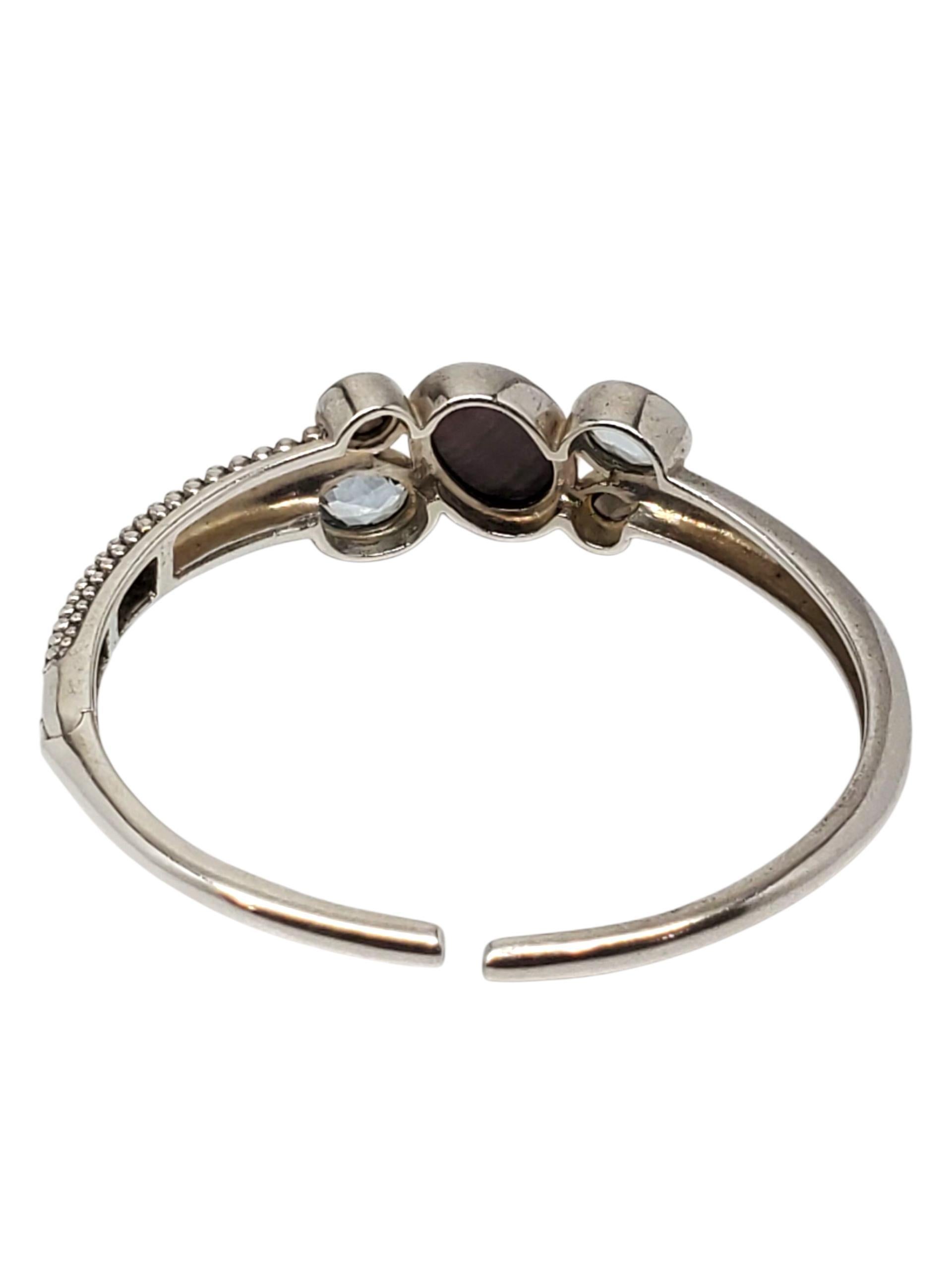 Contemporaneo Michael Dawkins Bracciale con cerniera in argento con più pietre #23341 in vendita