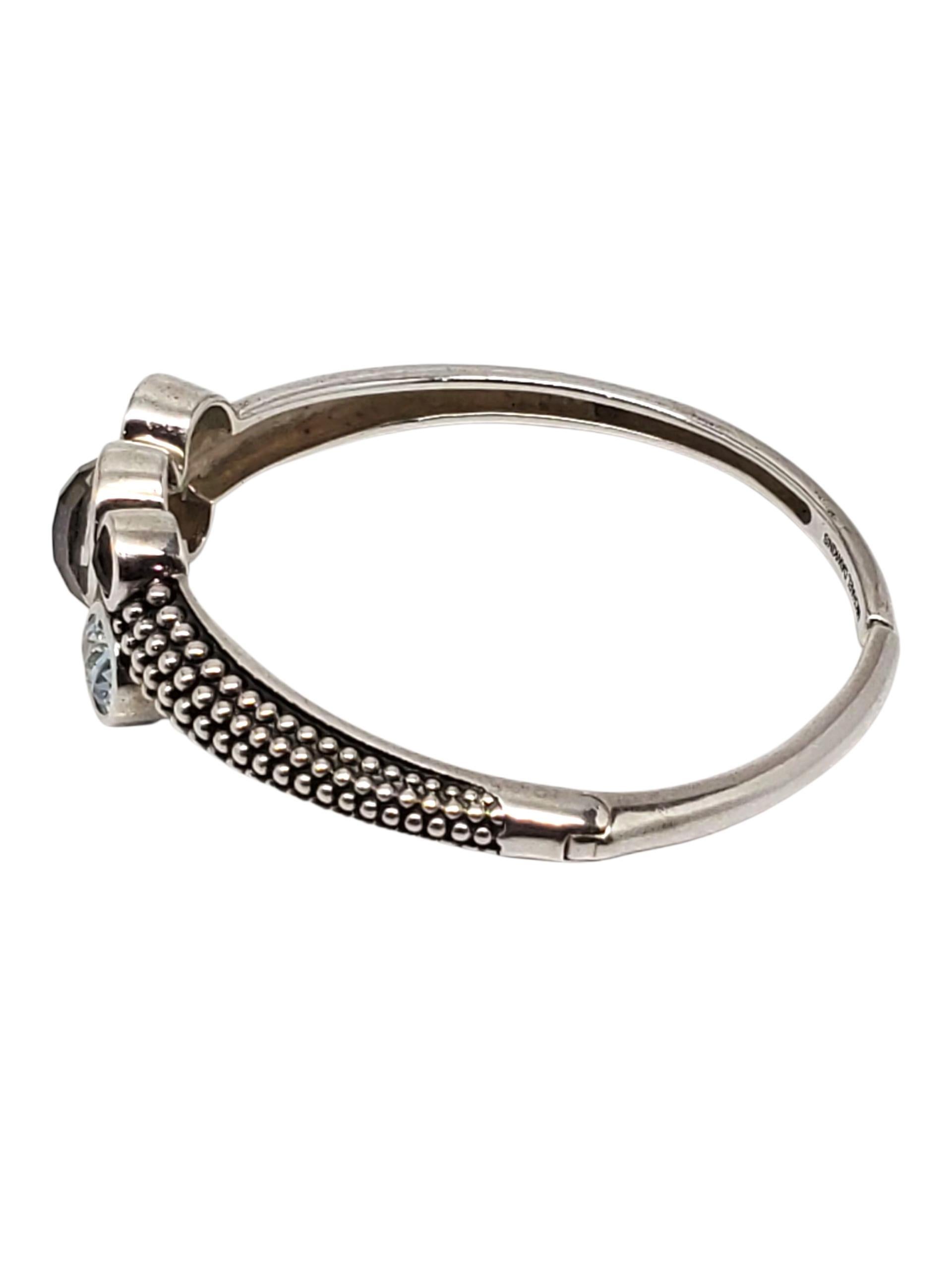 Michael Dawkins Bracciale con cerniera in argento con più pietre #23341 In condizioni buone in vendita a Washington Depot, CT