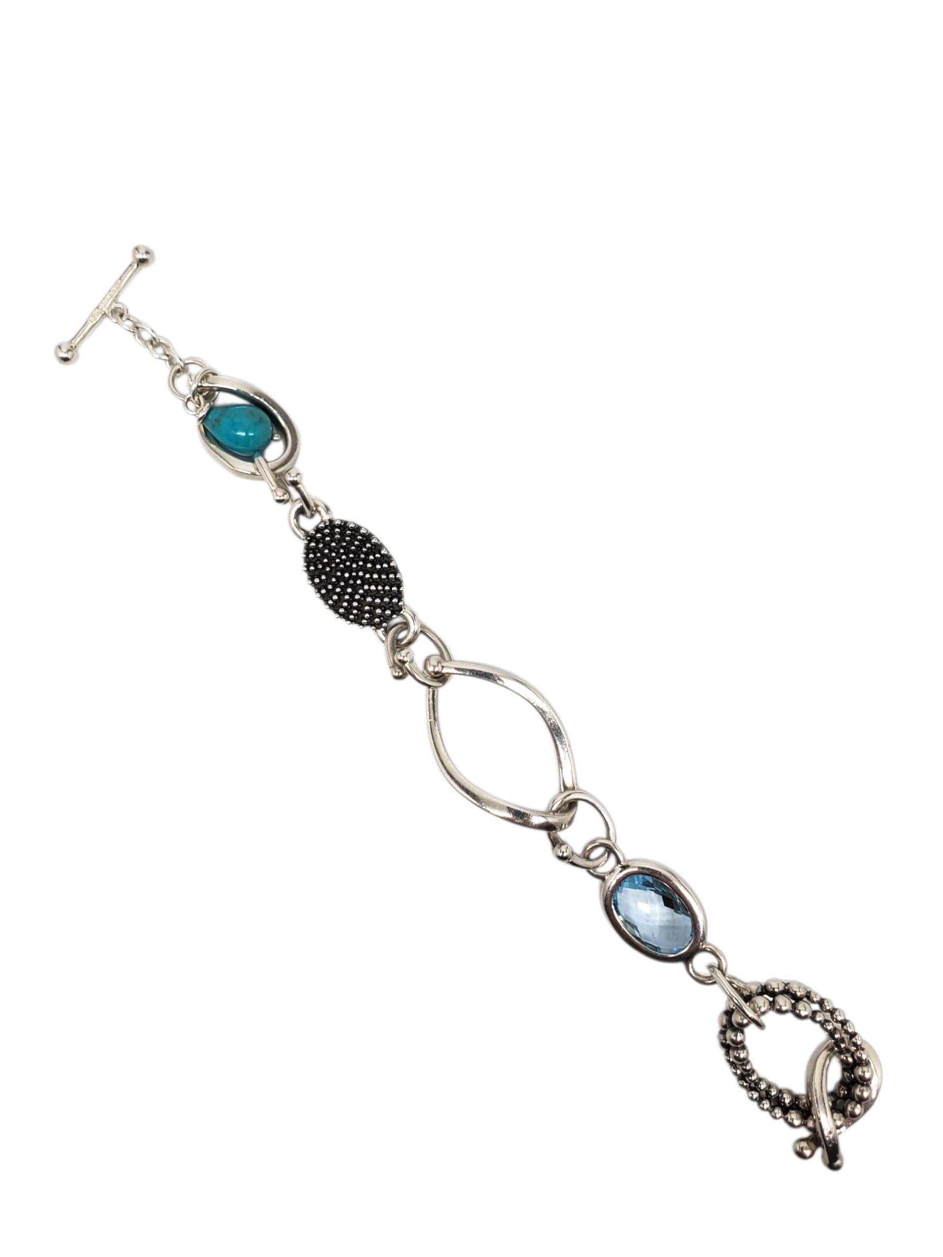 Michael Dawkins Bracciale scultoreo a più pietre in argento #23312 In condizioni buone in vendita a Washington Depot, CT