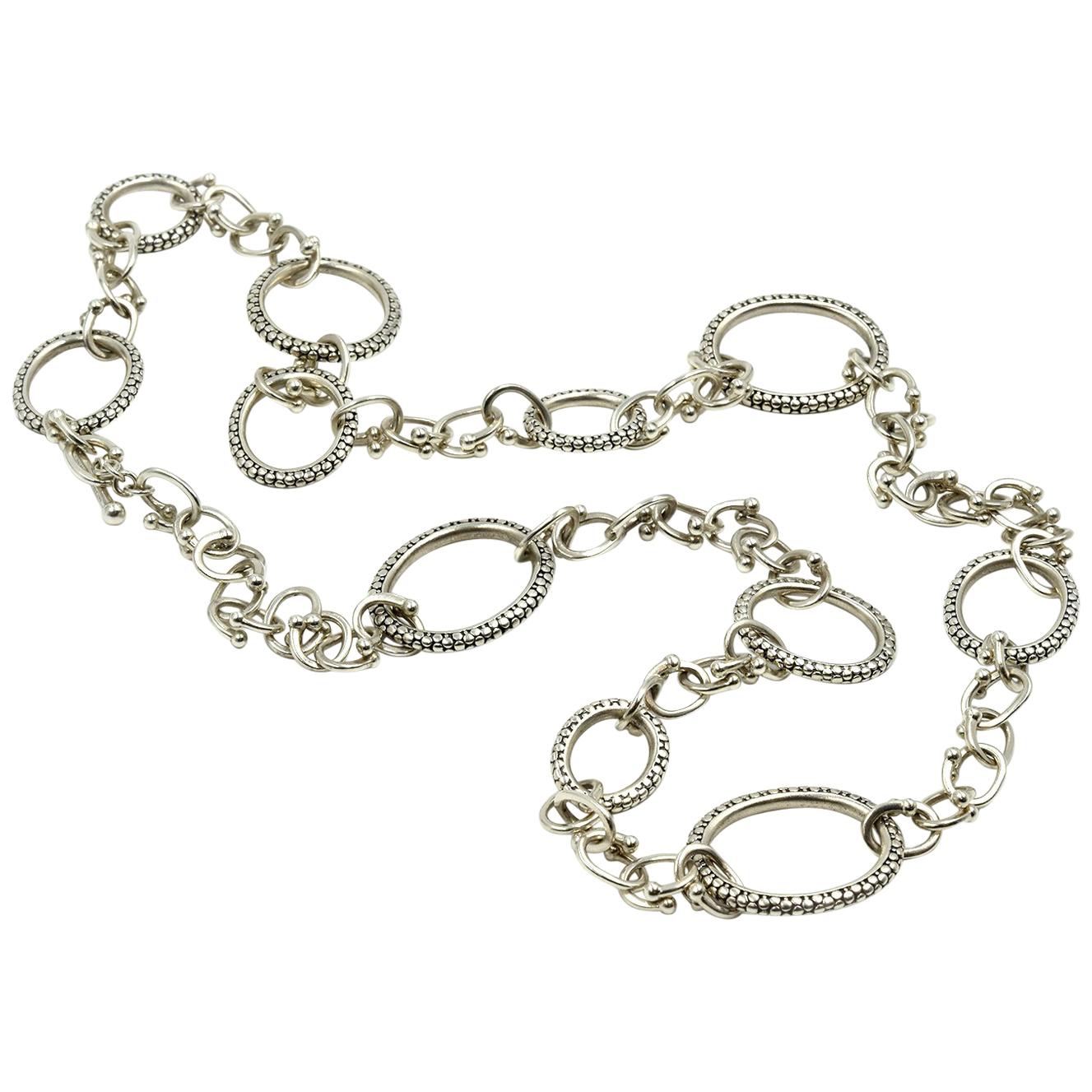 Michael Dawkins Sterling Silver Oval Link Necklace
