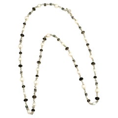 Michael Dawkins, collier de perles en argent sterling et topaze fumée