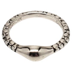 Michael Dawkins Sterling Silver Pebble Bead Ring Size 7 #22293