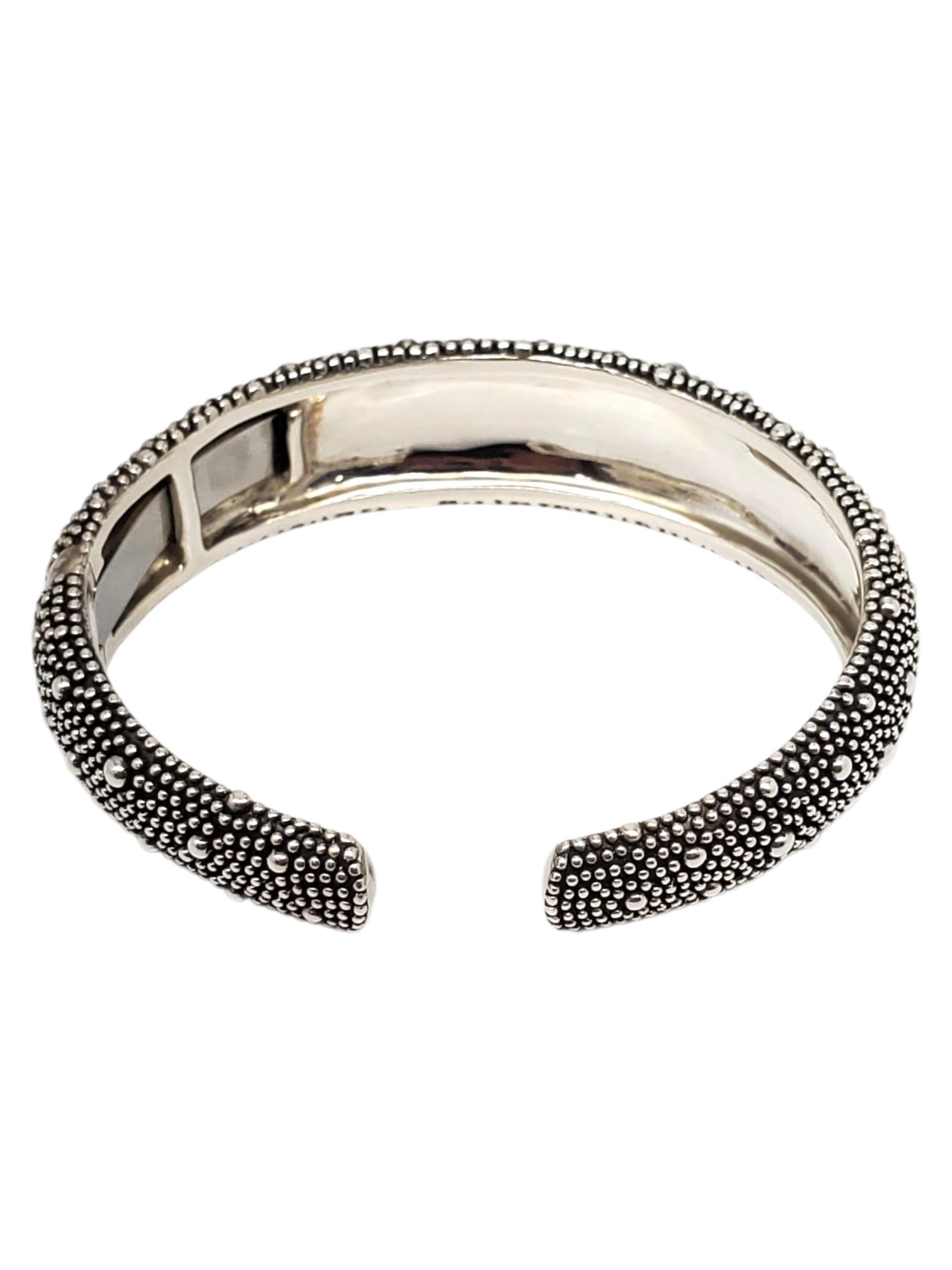 Contemporaneo Michael Dawkins Bracciale a cerniera in argento con ciottoli #23340 in vendita