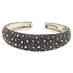 Michael Dawkins Sterling Silver Pebble Hinged Cuff Bracelet #23340