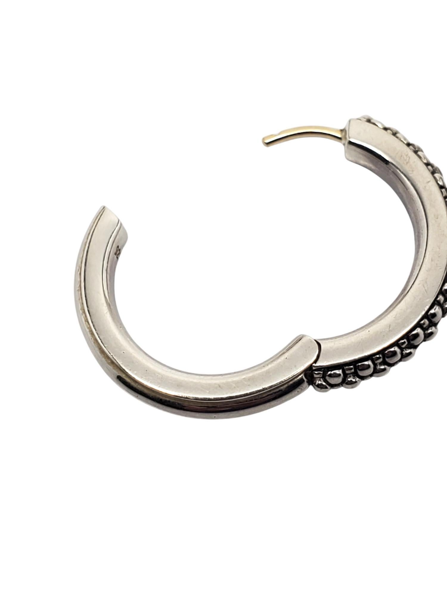 Michael Dawkins Sterling Silver Pebble Hoop Earrings with 14K Posts #19586 1