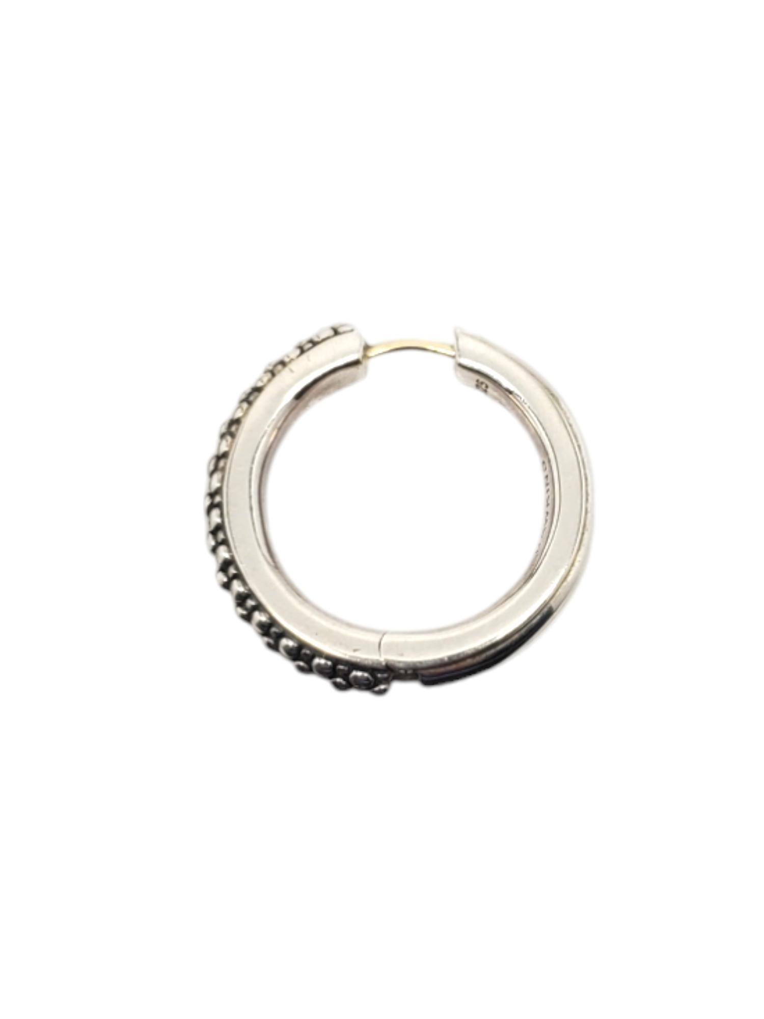 Michael Dawkins Sterling Silver Pebble Hoop Earrings with 14K Posts #19586 2
