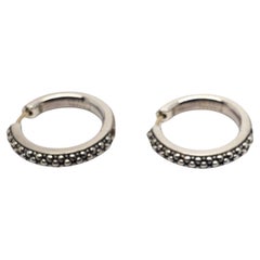 Michael Dawkins Sterling Silver Pebble Hoop Earrings with 14K Posts #19586