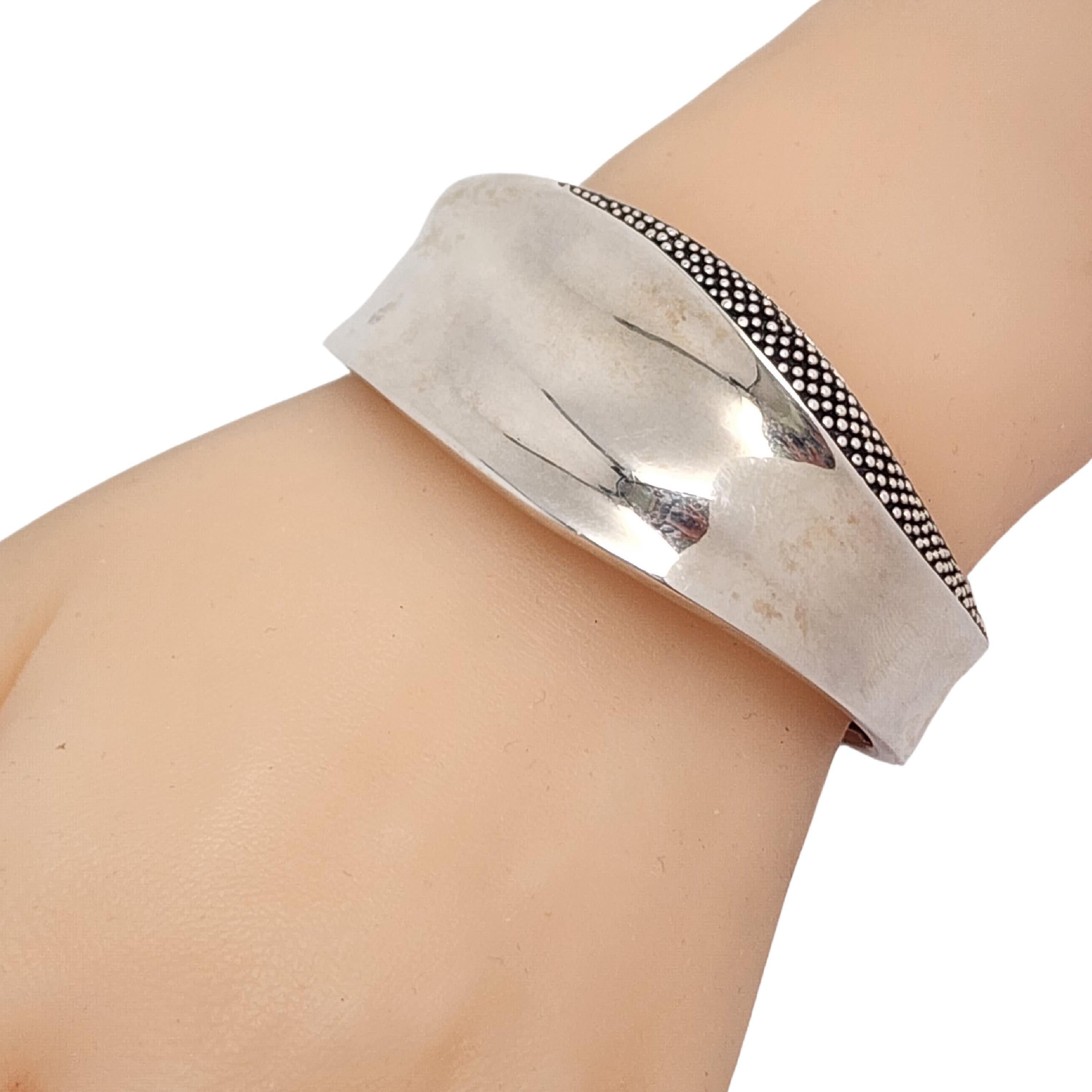 Michael Dawkins Sterling Silver Sculptured Bead Granulation Cuff Bracelet #15371 3