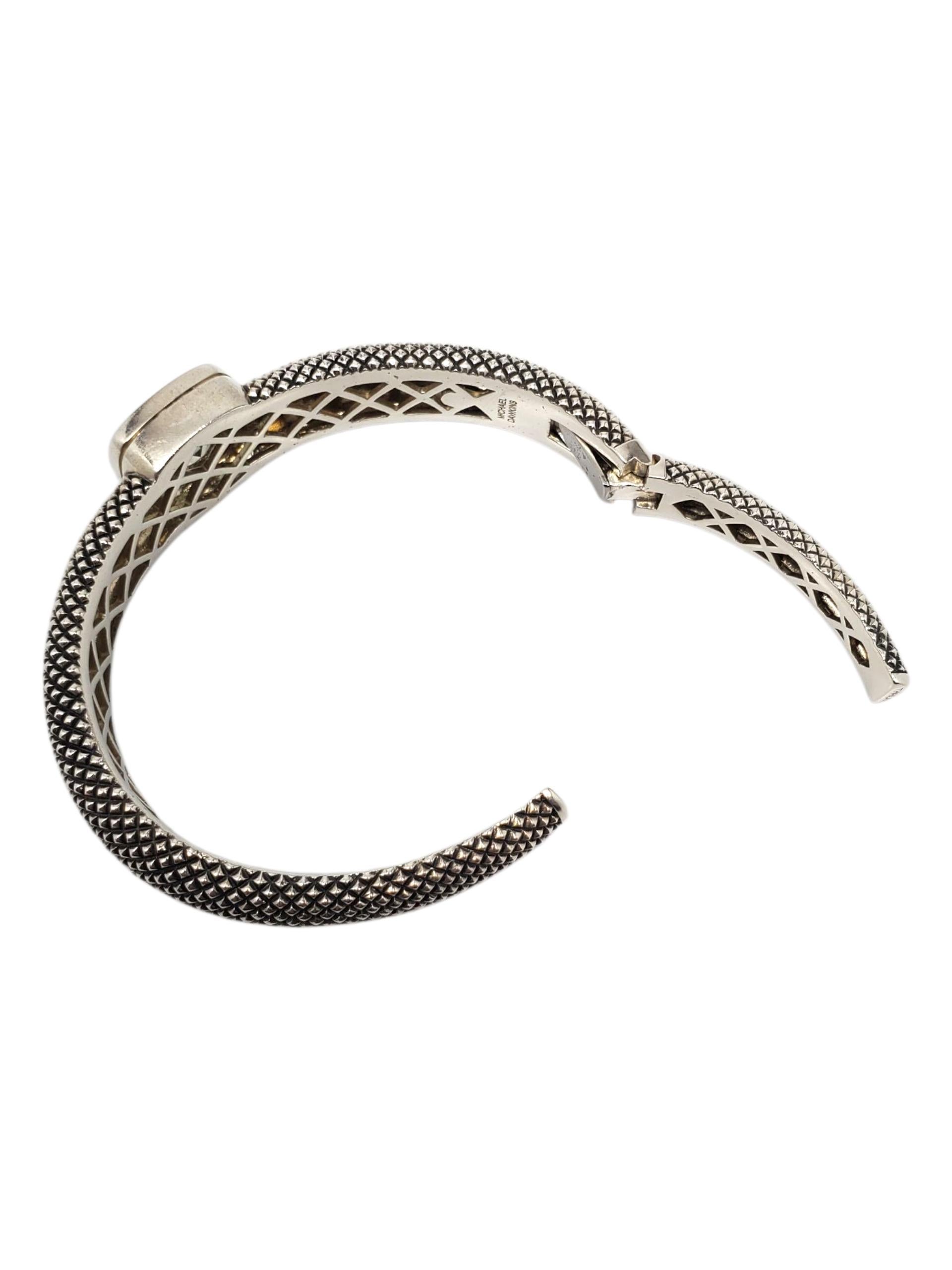 Donna Michael Dawkins Bracciale con cerniera in argento massiccio #23338 in vendita