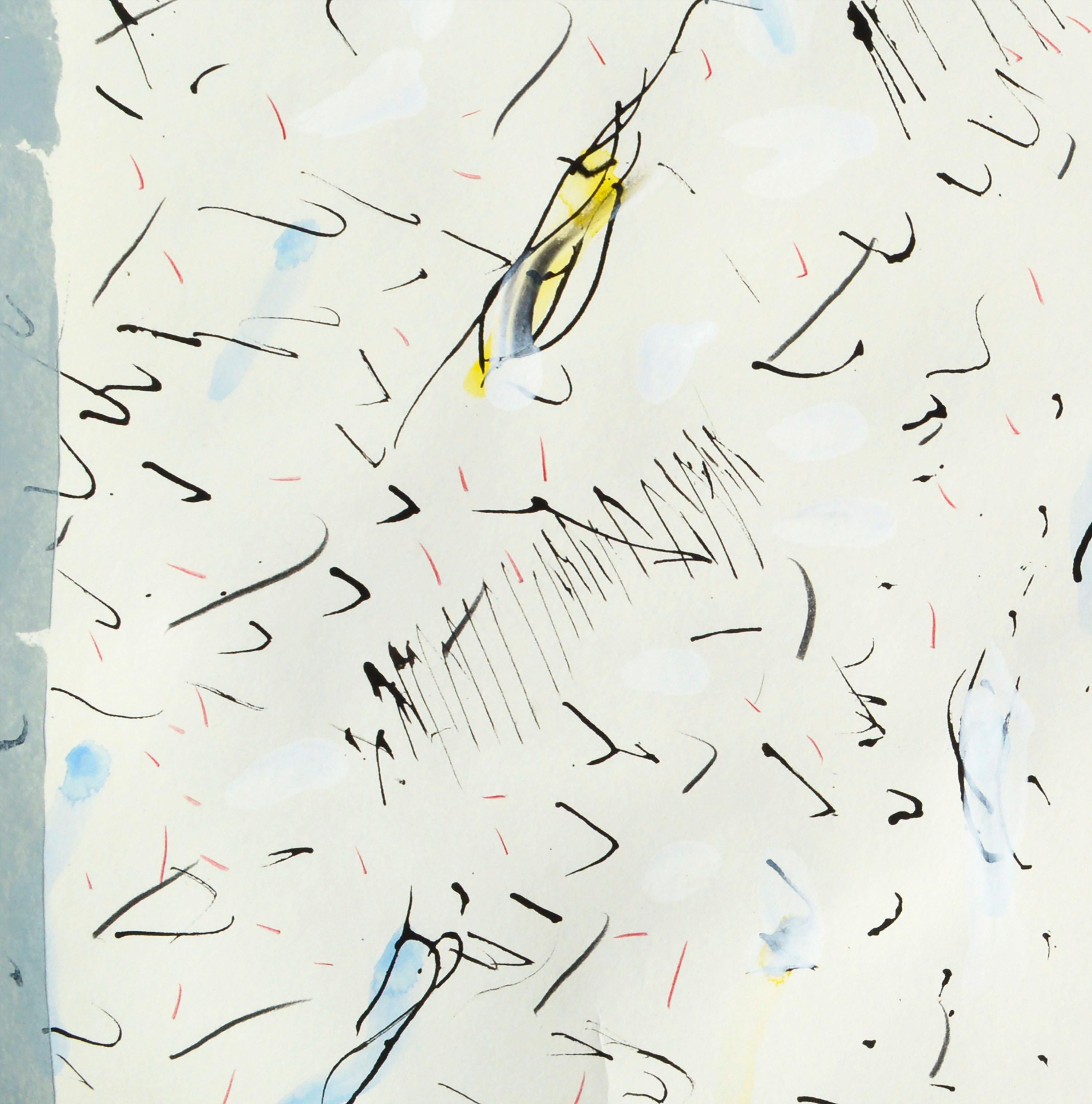 Blue, Yellow & Red Confetti Abstract - Abstract Expressionist Painting by Michael Dee Cookinham