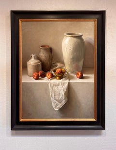"Peach Communion" (2015) By Michael DeVore, Oil on Canvas Still Life Painting