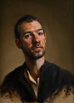 « Self-Portrait » (2015) de Michael De Vore, peinture à l'huile originale de portrait